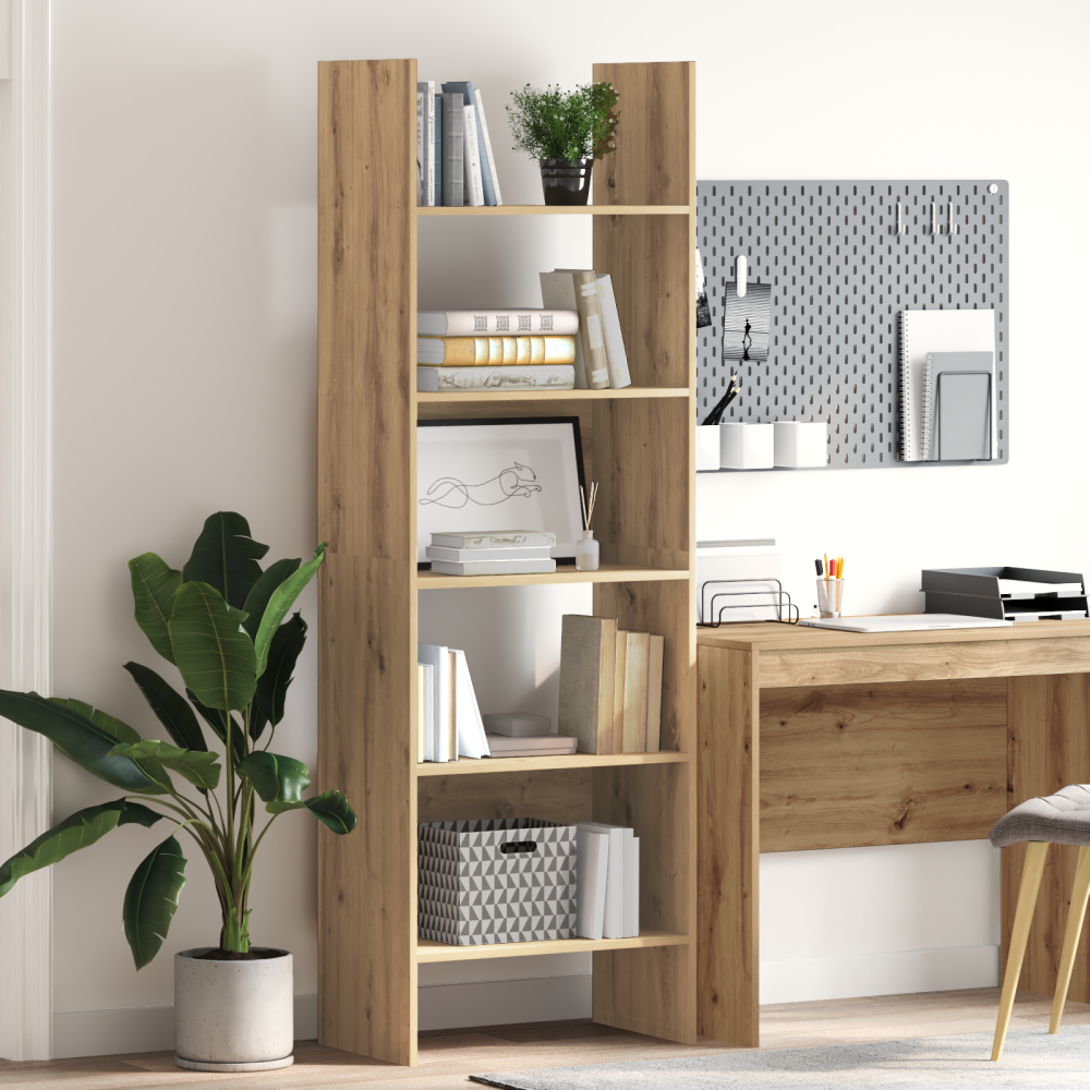 vidaXL Bokskåp artisan ek 60 x 35 x 180 cm Konstruerat trä