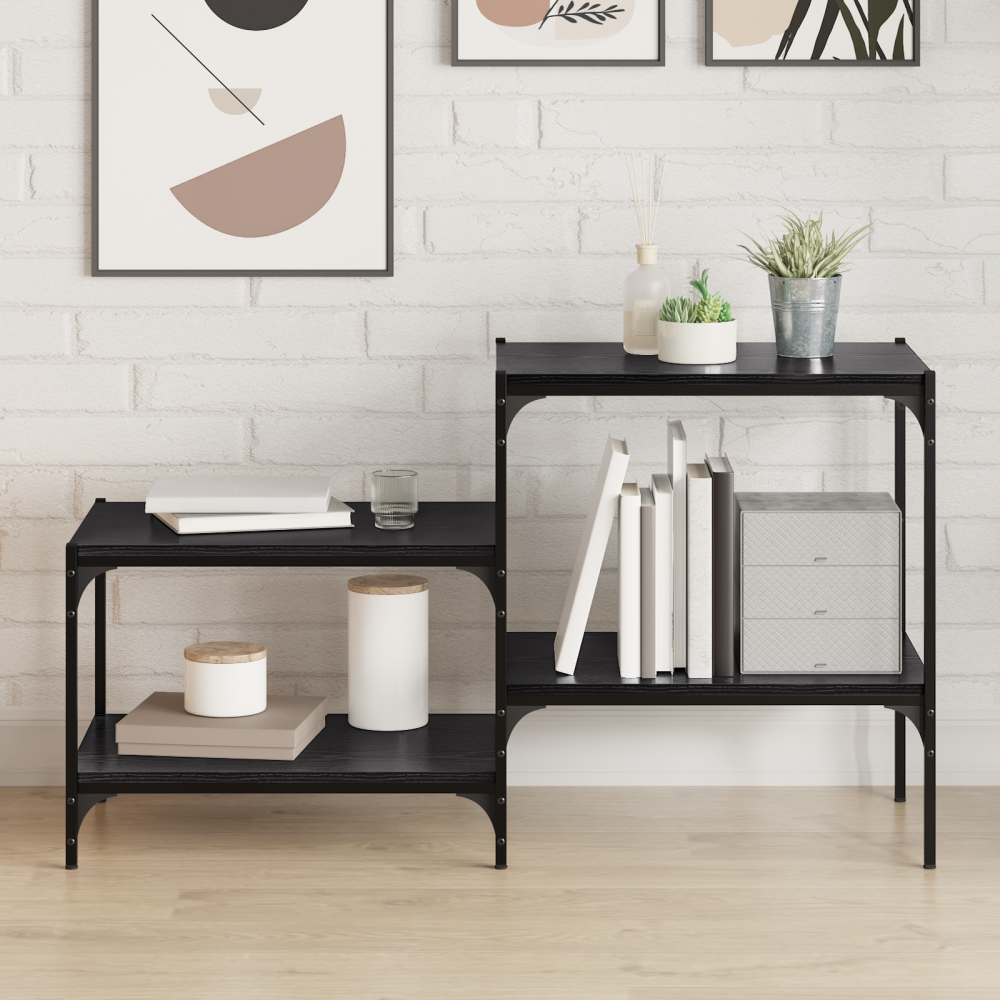 vidaXL Bokhylla Bräda med hylla 4 pcs Svart 100 x 40 x 1.5cm Spånskiva
