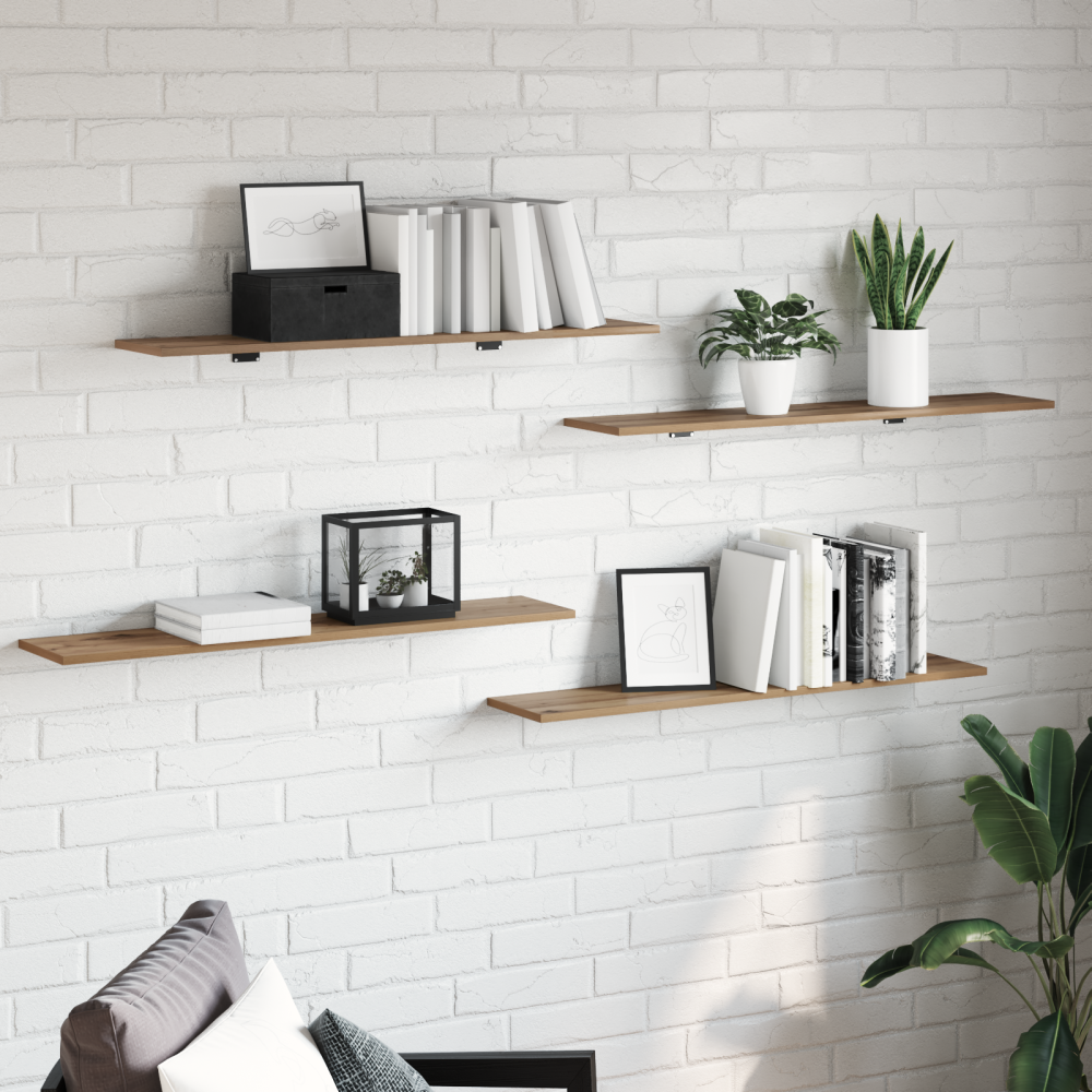 vidaXL Bokhylla Bräda med hylla 4 pcs Brun 100 x 40 x 1.5cm Spånskiva