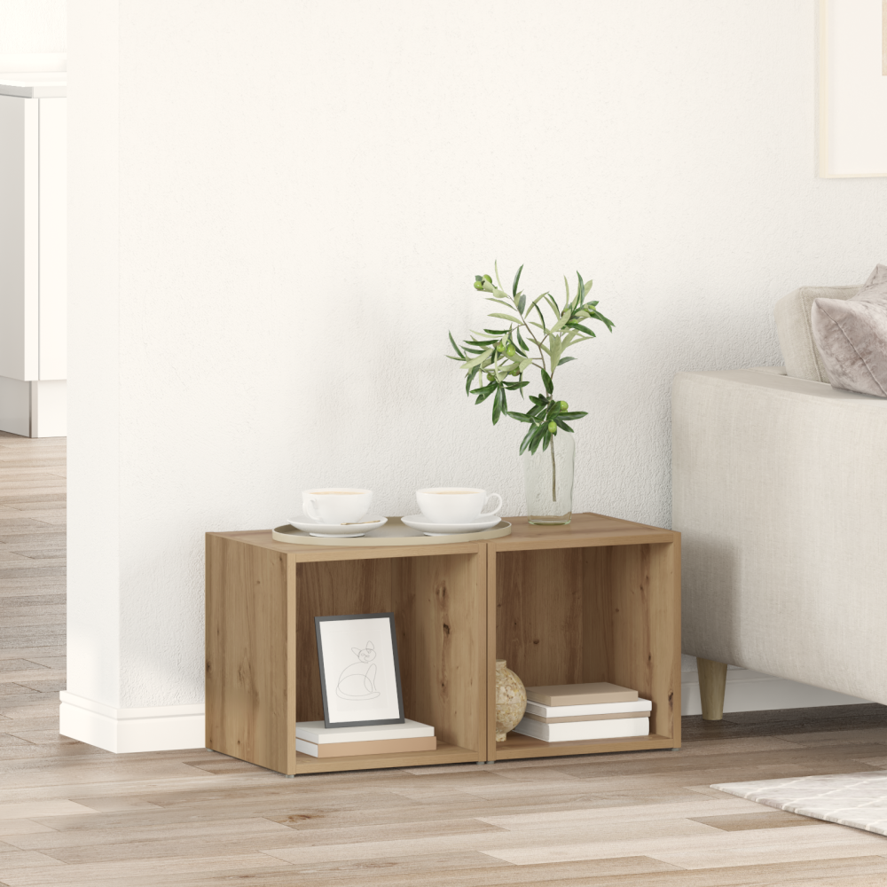 vidaXL TV-bänkset 2 pcs Artisan Ek 37 x 35 x 37,5 cm Konstruerat trä