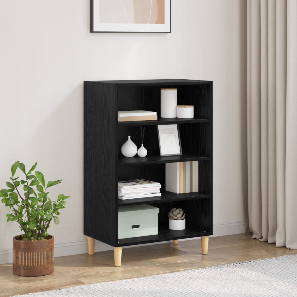 vidaXL Sideboard med hylla Svart ek 57 x 35 x 90 cm Konstruerat trä