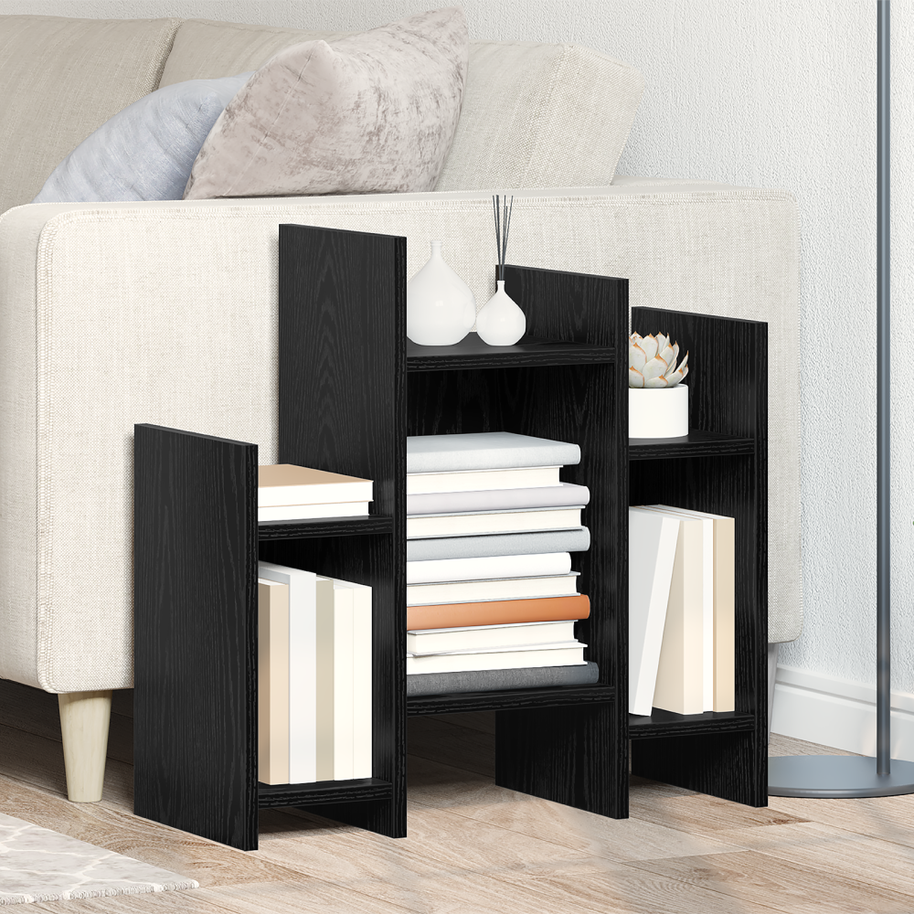 vidaXL Sidokabinett med hylla Svart ek 60 x 26 x 60 cm Konstruerat trä