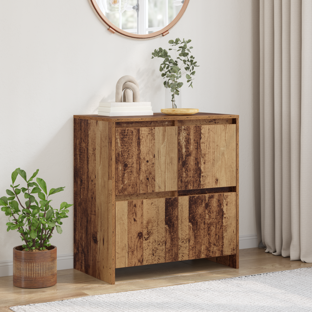 vidaXL Sideboard med dörr Gammalt trä 70 x 41 x 75 cm Konstruerat trä