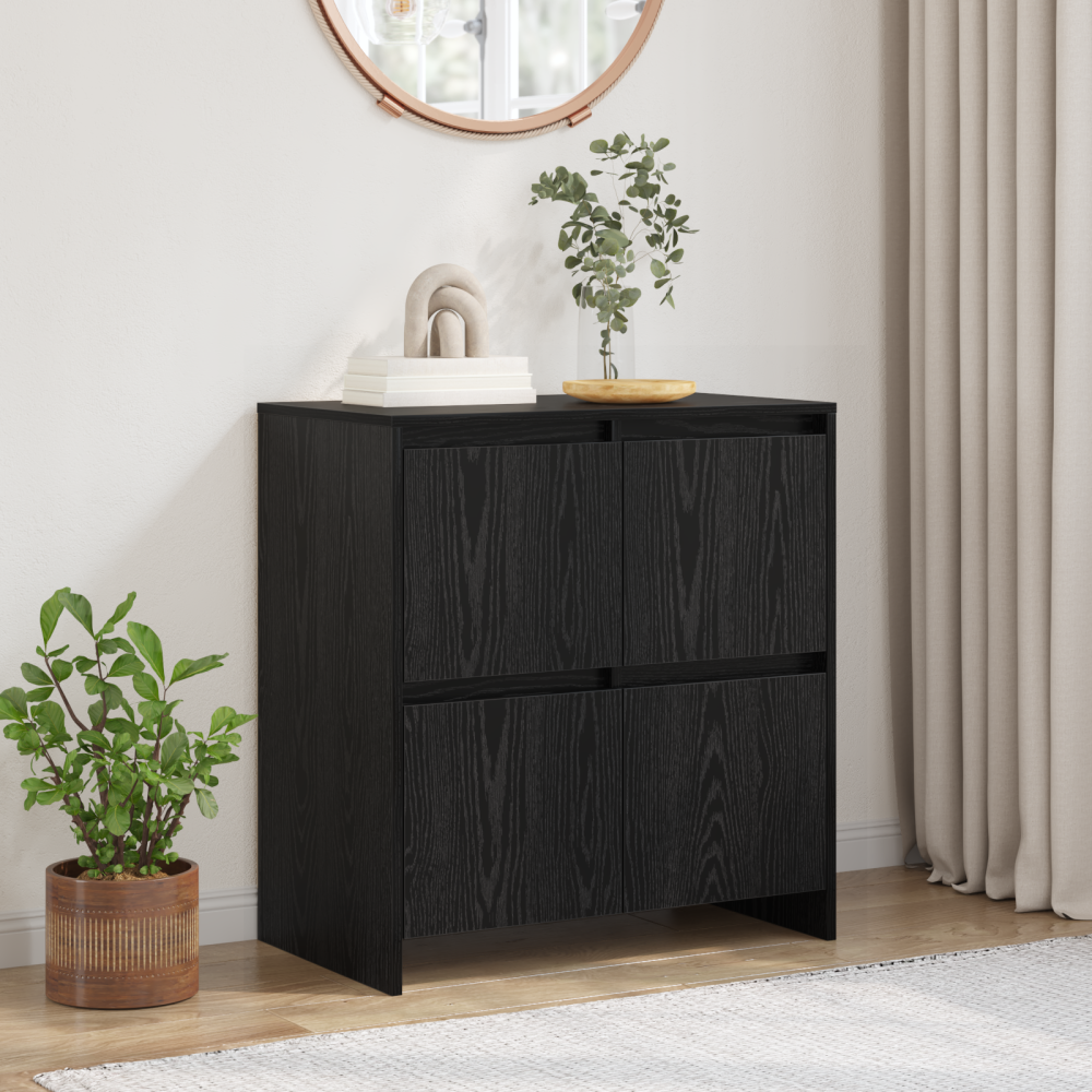 vidaXL Sideboard med dörr Svart ek 70 x 41 x 75 cm Konstruerat trä