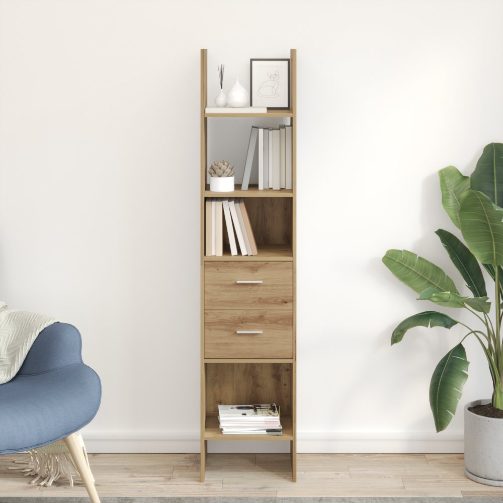 vidaXL Bokskåp artisan ek 40 x 35 x 180 cm Konstruerat trä