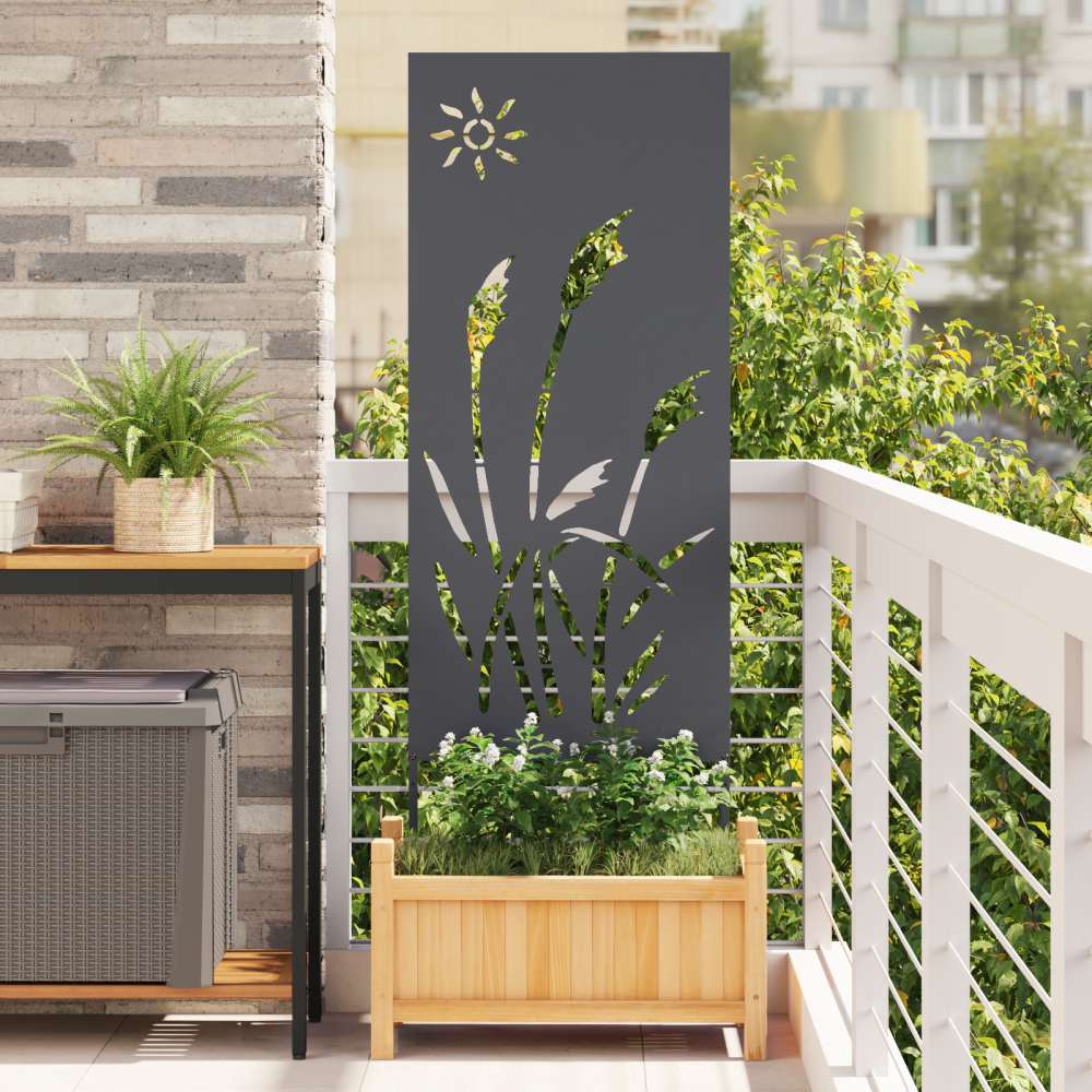 vidaXL Dekorativ Trädgårdspanel Antracit 50 x 140 cm Kallvalsat stål
