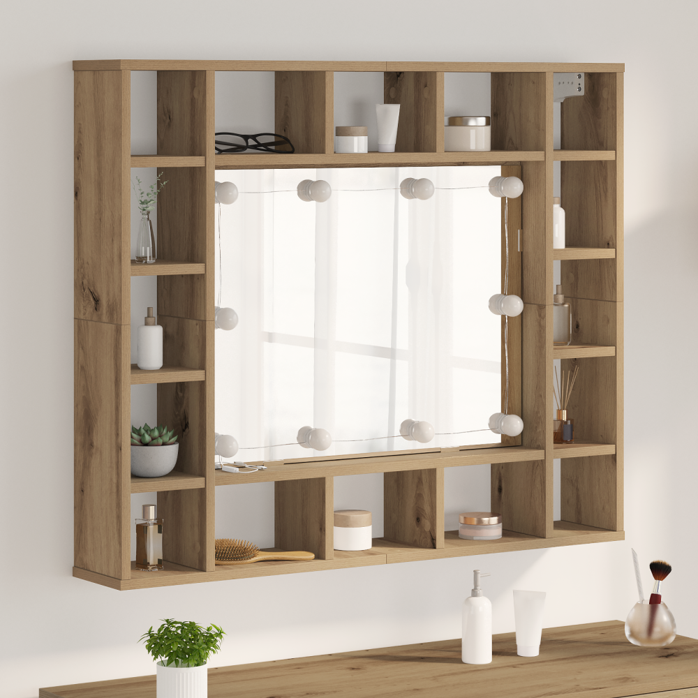 vidaXL Spegelskåp artisan ek 91 x 15 x 76.5 cm Konstruerat trä