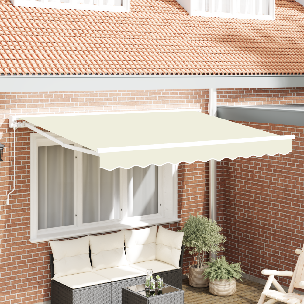 vidaXL Utfällbar markis Kräm 250x200 cm tyg