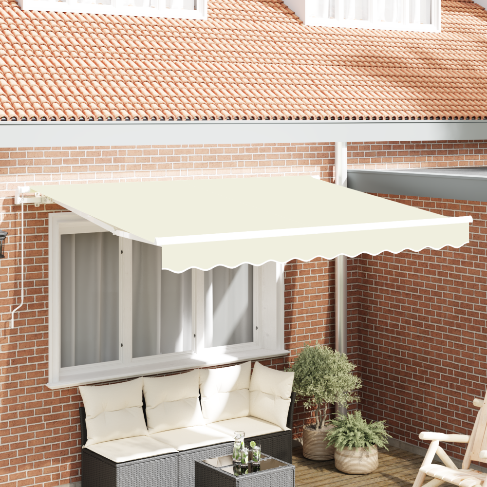 vidaXL Utfällbar markis Kräm 250 x 200 cm Polyester och aluminium