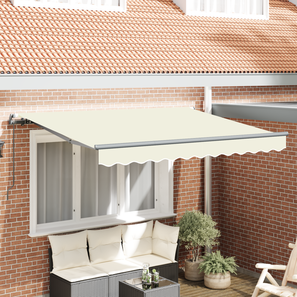 vidaXL Utfällbar markis Kräm 250 x 200 cm Polyester och aluminium