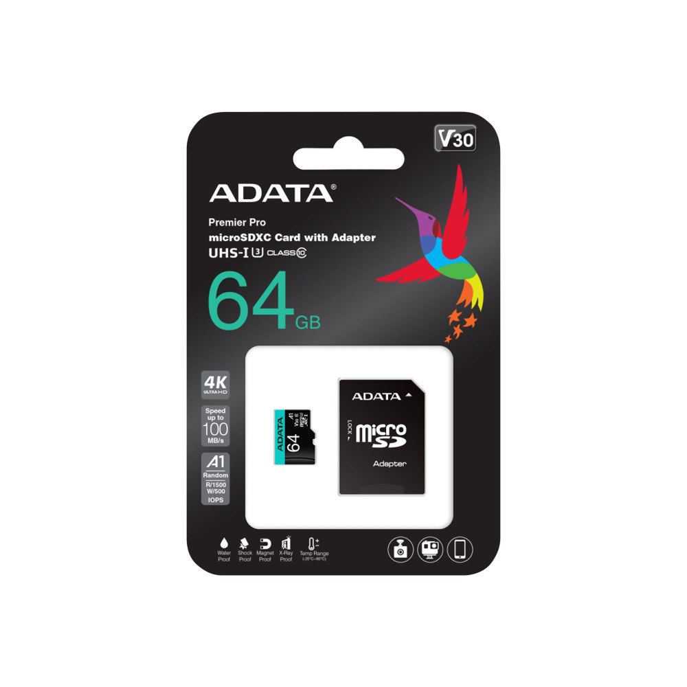 ADATA Technology ADATA Premier Pro V30S - flash-minneskort - 64 GB - mikroSDXC UHS-I