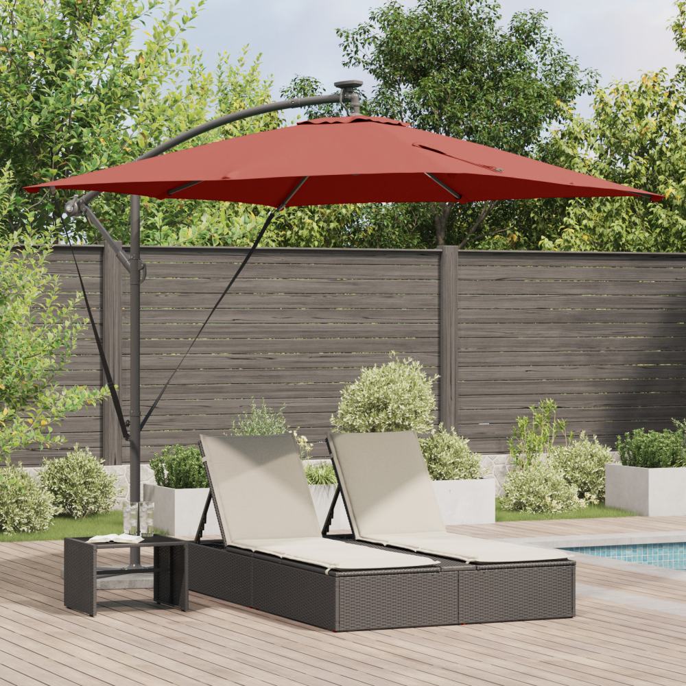 vidaXL Cantilever bananparasol Terracotta 249 x 249 x 250 cm