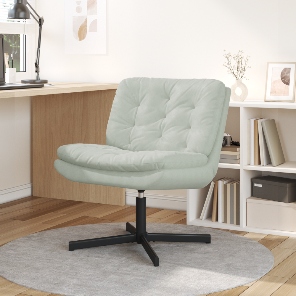 vidaXL Svängbar Avkopplingsstol Övrigt Ljusgrå 63 x 75 x 76 cm Sammet
