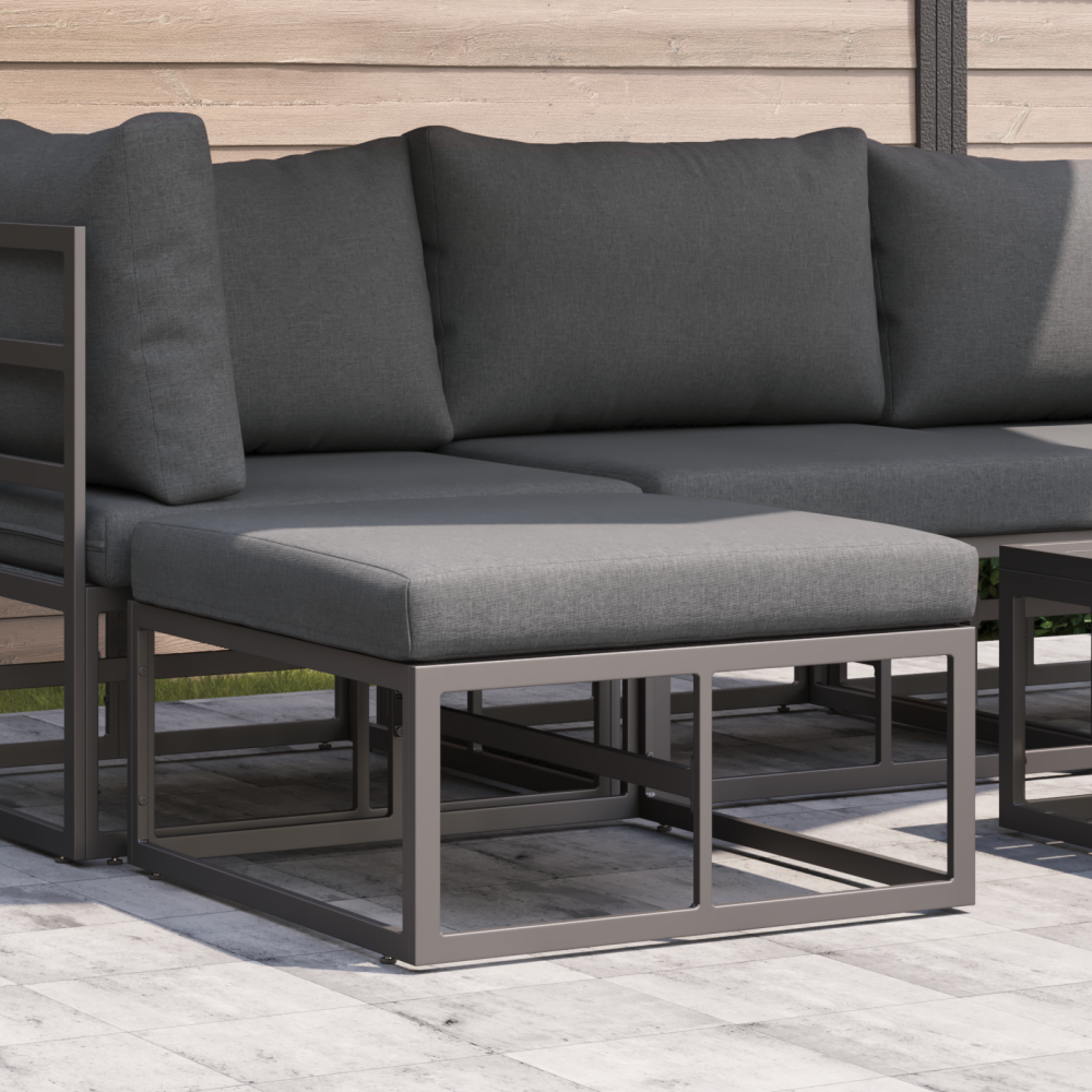 vidaXL Utomhusmöbelset Svart och Anthracit Stål och 160g polyester tyg