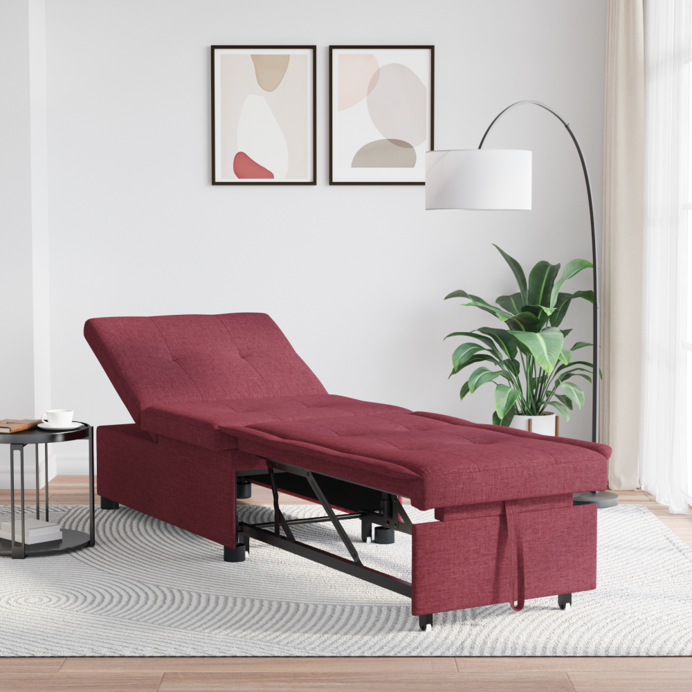 vidaXL Soffsäng med hjul Röd 191 x 67 x 82 cm Tyg