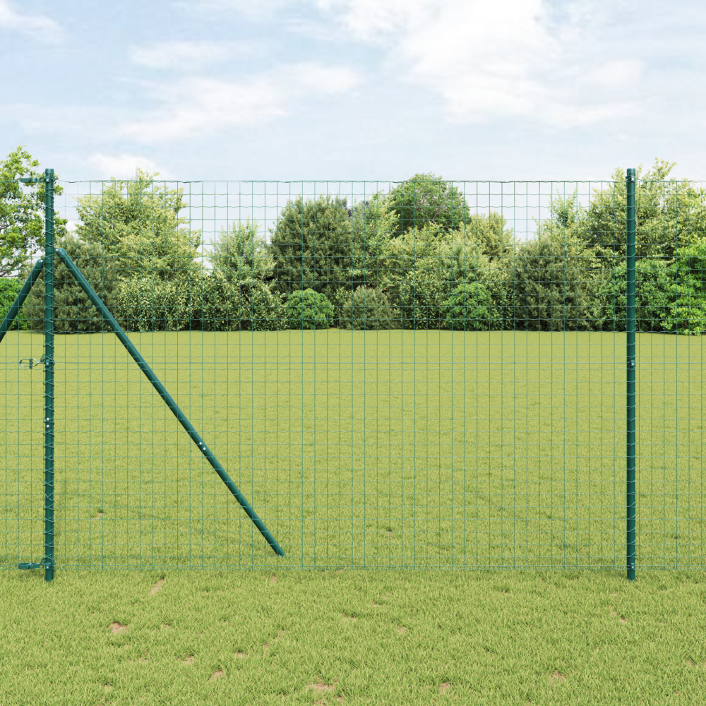 vidaXL Staketstolpar 12 pcs Grön 200 cm Pulverlackerad stål