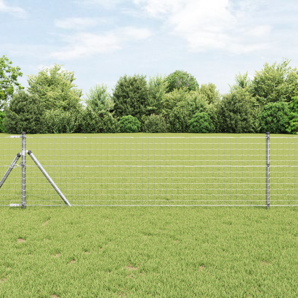 vidaXL Staketstolpar 2 pcs Silver 120 cm Pulverlackerad stål