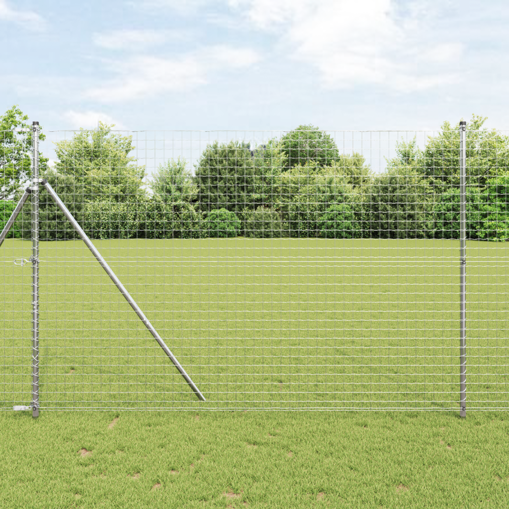 vidaXL Staketstolpar 2 pcs Silver 210 cm Pulverlackerad stål