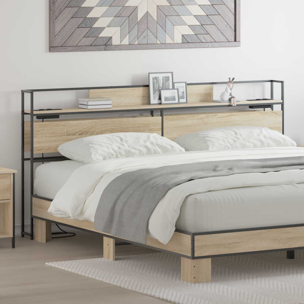 vidaXL Förvaringshuvudgavel Sonoma ek 180 cm Konstruerat trä
