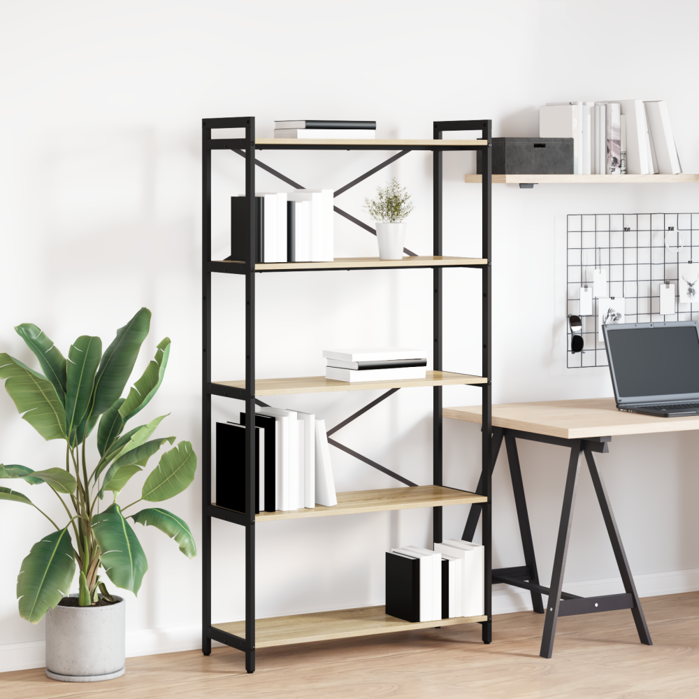 vidaXL Bokhylla Sonoma ek 80 x 30 x 153 cm Konstruerat trä
