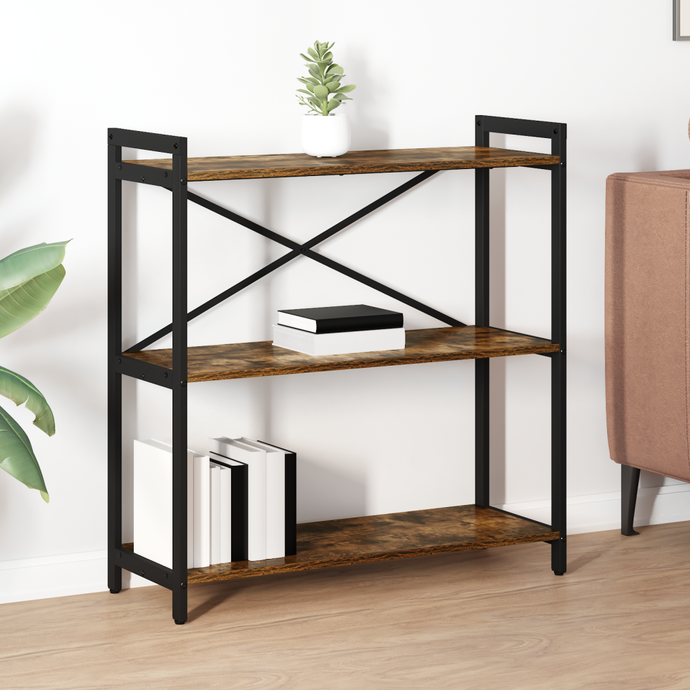 vidaXL Bokhylla Rökfärgad ek 80 x 30 x 83 cm Konstruerat trä