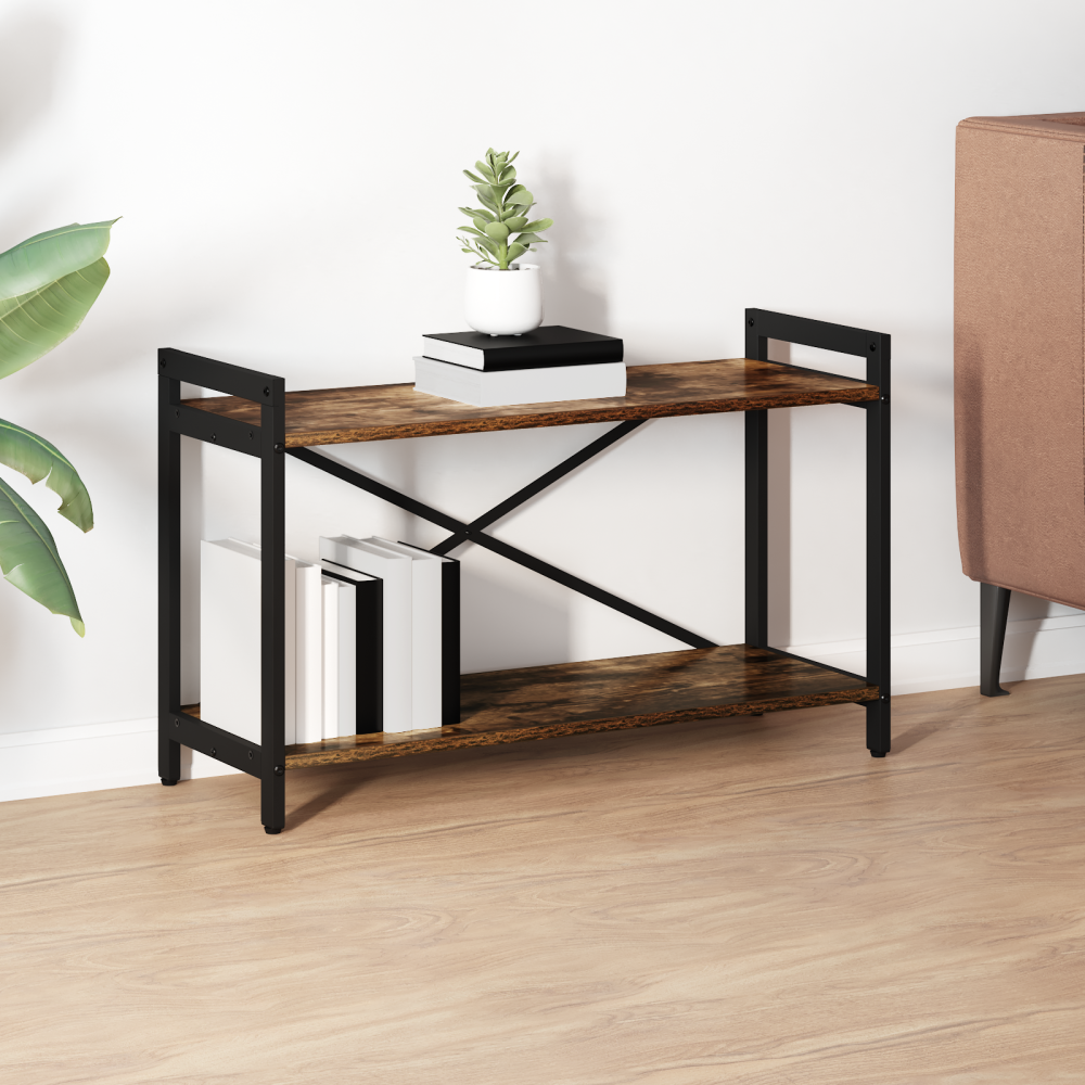 vidaXL Bokhylla Rökfärgad ek 80 x 30 x 48.5 cm Konstruerat trä