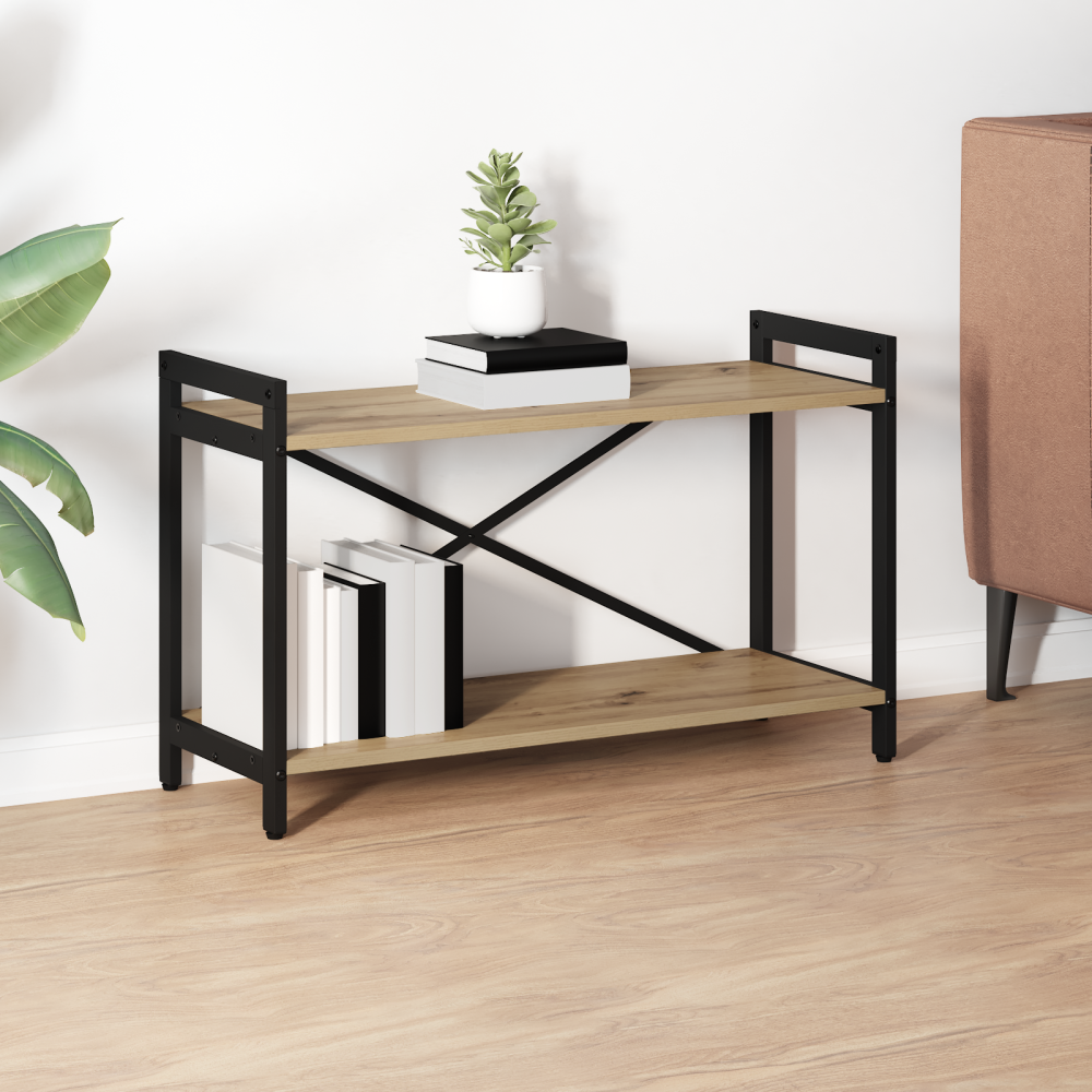 vidaXL Bokhylla artisan ek 80 x 30 x 48.5 cm Konstruerat trä