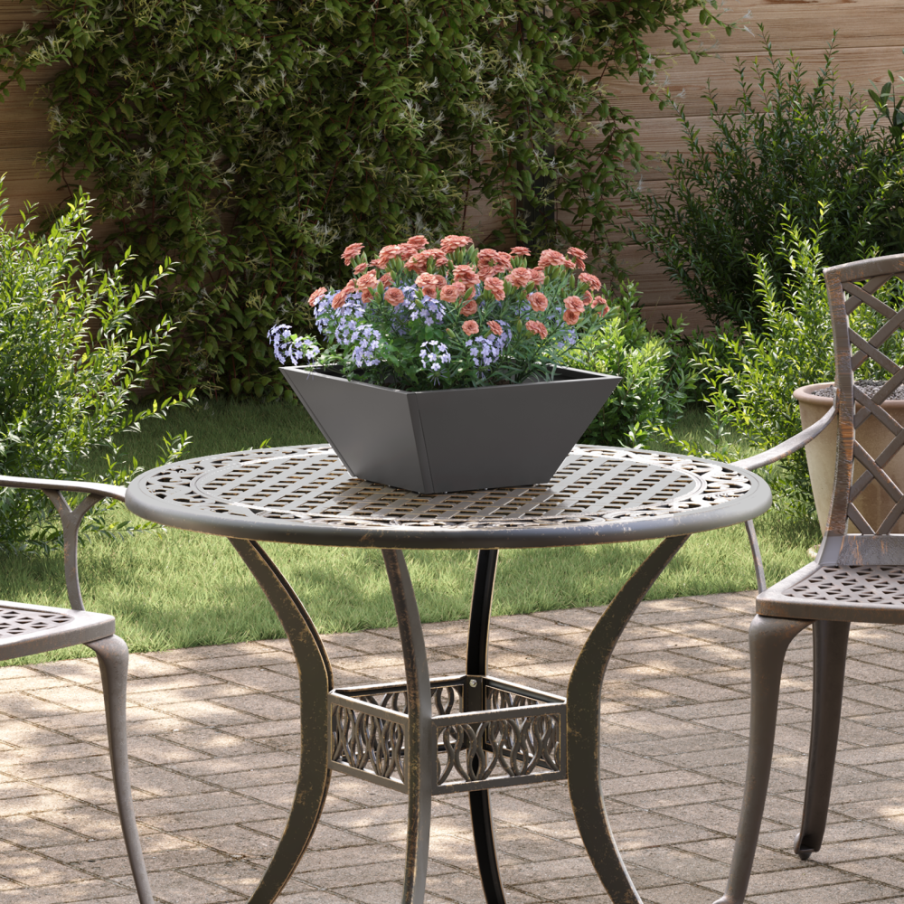 vidaXL Trädgårds Skål Planter 5 pcs Svart 35 x 35 x 15 cm Stål