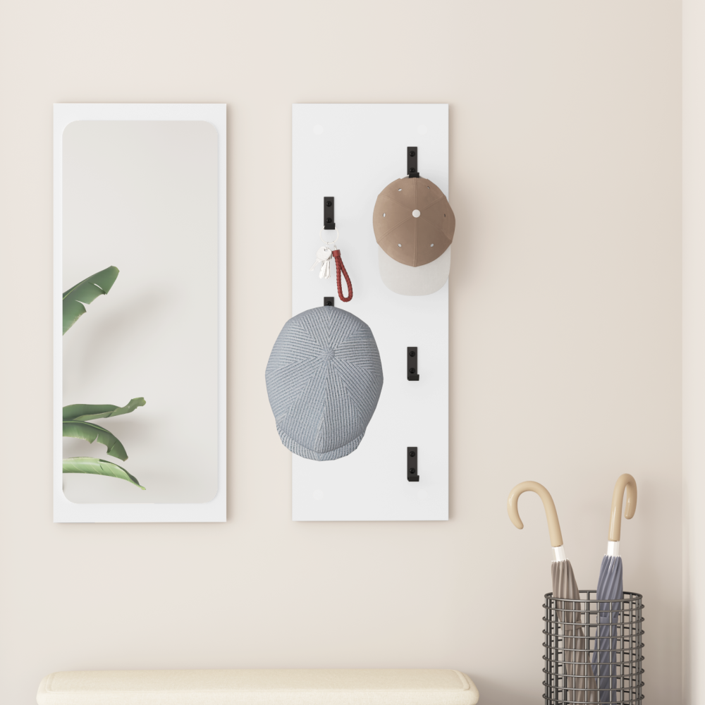 vidaXL Väggmonterad Klädhängare Vit 30 x 1.5 x 80 cm Konstruerat trä