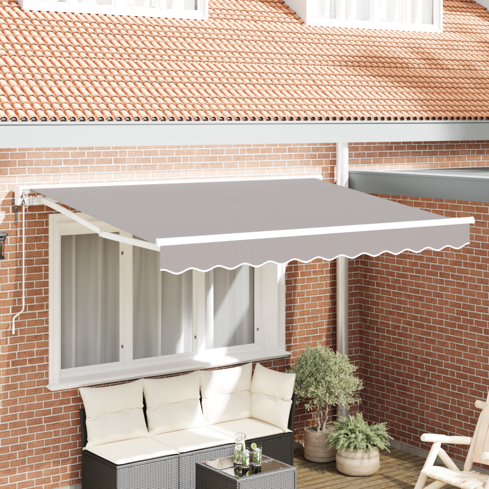 vidaXL Markisram Ljusgrå 250 x 200 cm Polyester med PU-beläggning