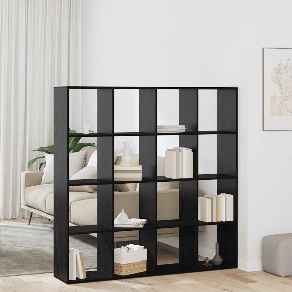 vidaXL Bokskåp Svart ek 137.5 x 29 x 137.5 cm Konstruerat trä
