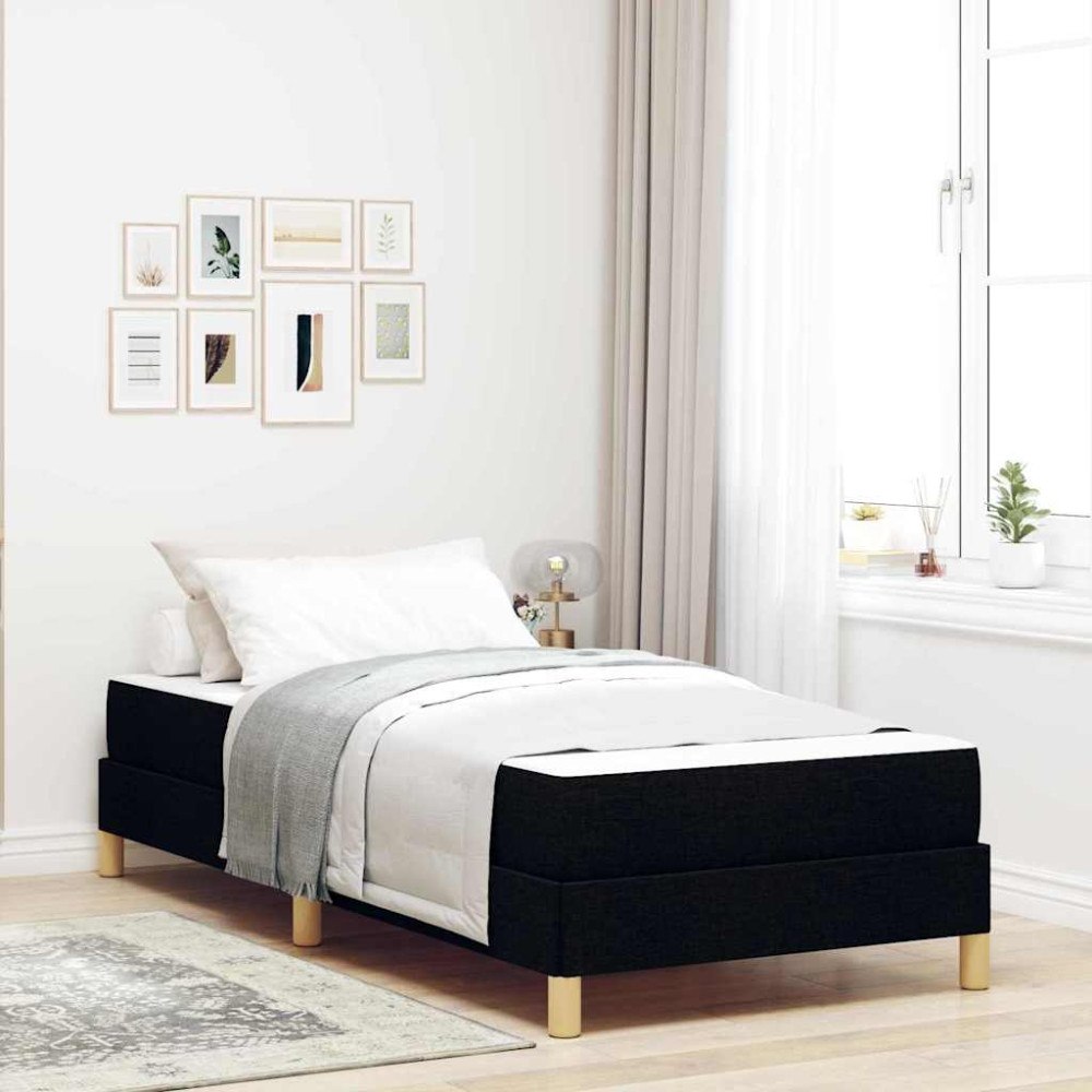 vidaXL Bäddfjäder med madrass Svart 80 x 200 cm tyg