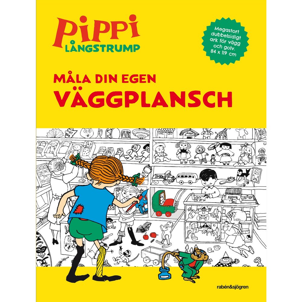 Astrid Lindgren Pippi målarbok. Måla din egen väggplansch