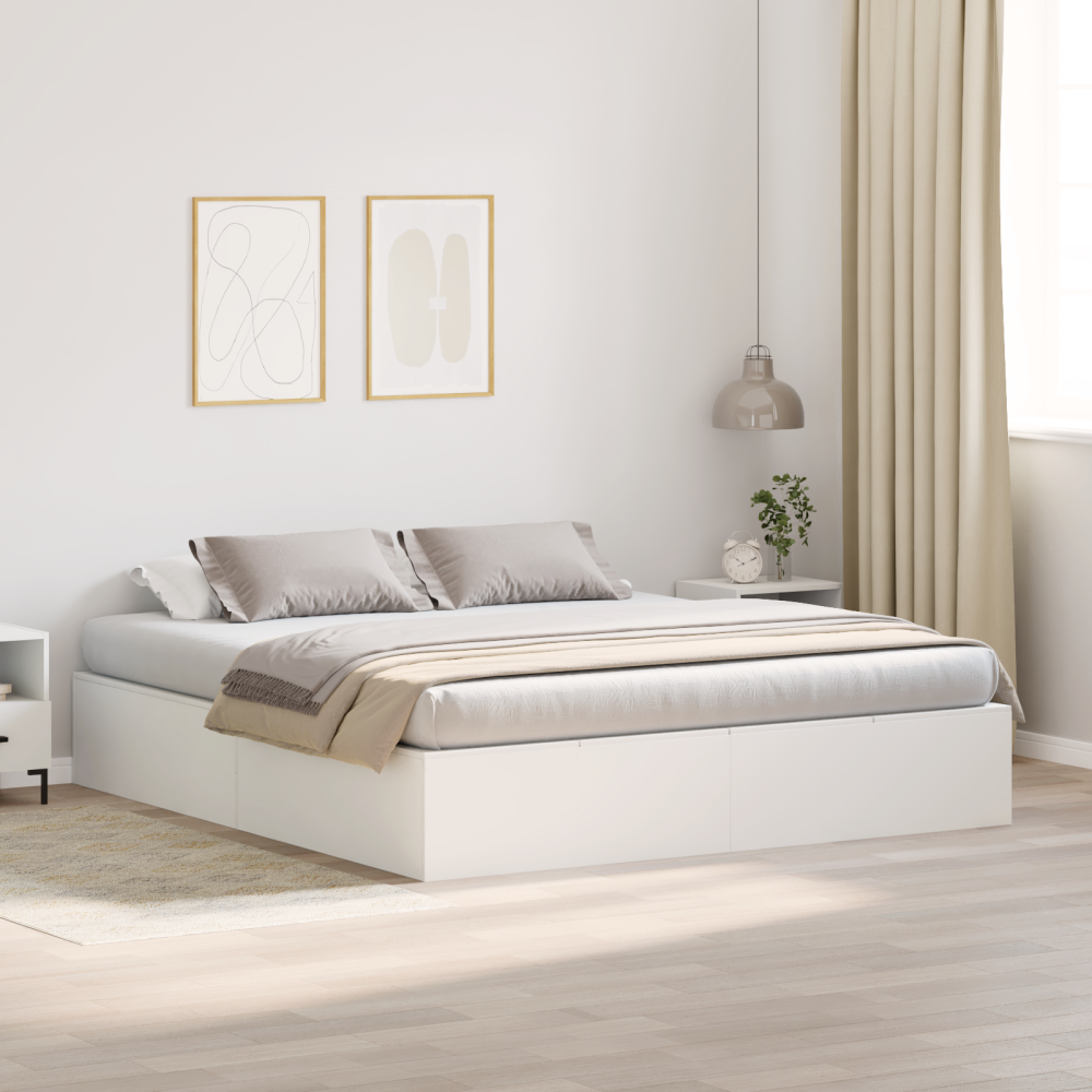 vidaXL Sängram med lagring Vit 180 x 200 cm Trä