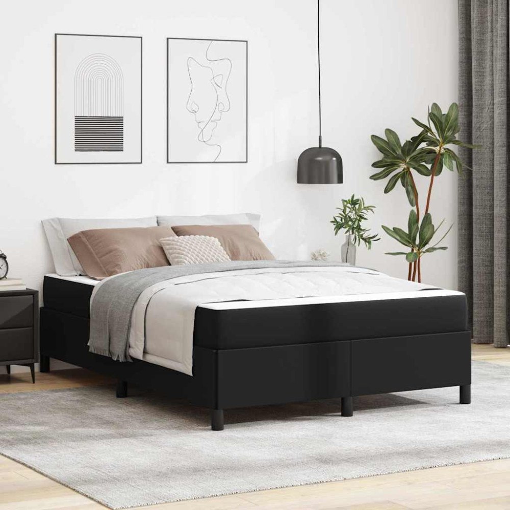 vidaXL Sängram med madrass Svart 160 x 200 cm tyg