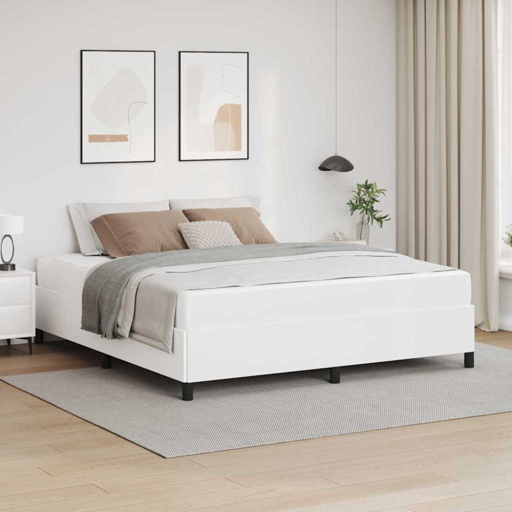 vidaXL Sängram med madrass Vit 180 x 200 cm tyg