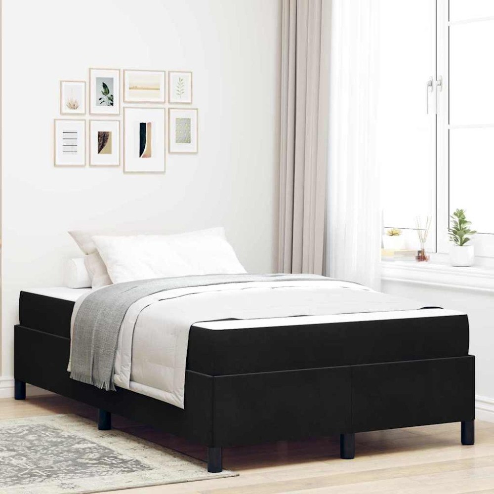 vidaXL Sängram med madrass Svart 120 x 200 cm tyg