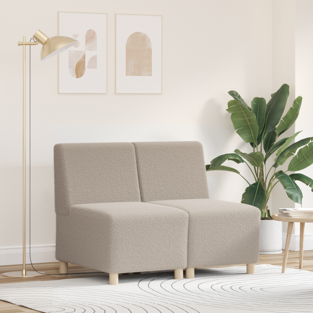 vidaXL Soffa Chiar 2 pcs Ljusgrå 55 x 74 x 82 cm Mockatyg