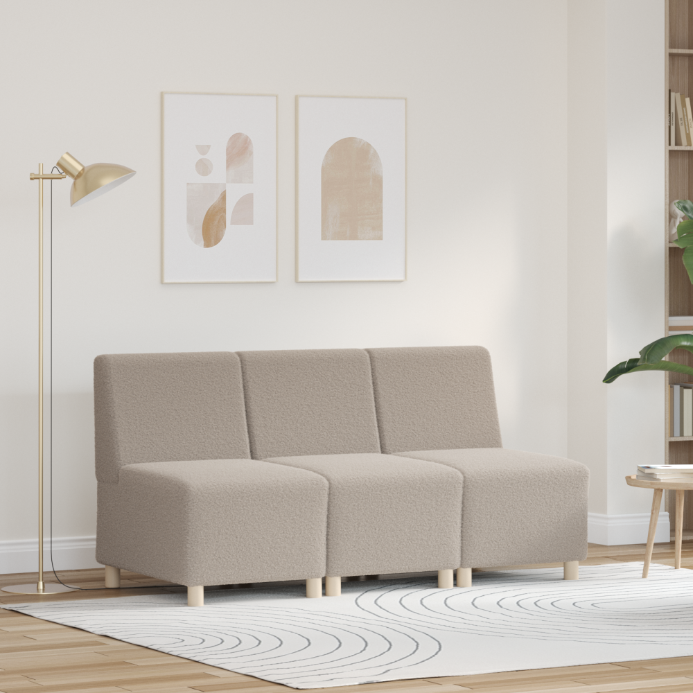vidaXL Soffa Chiar 3 pcs Ljusgrå 55 x 74 x 82 cm Mockatyg