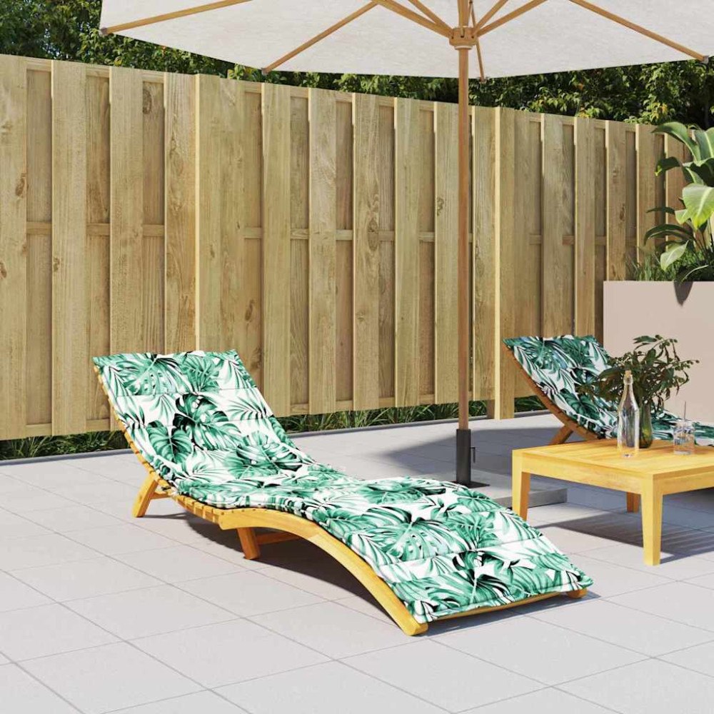 vidaXL Solsängkudde Floral Grön 200 x 70 x 4 cm Oxford tyg