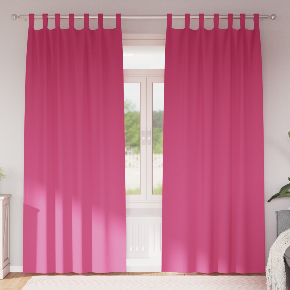 vidaXL Mörkläggningsgardiner med Ringar Klart Pink Polyester