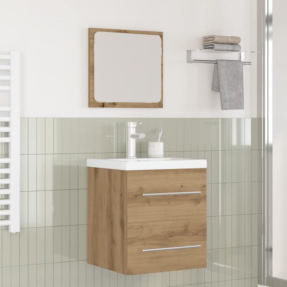 vidaXL Badrumsmöbelset med låda 2 pcs Svart ek 41 x 38.5 x 48 cm