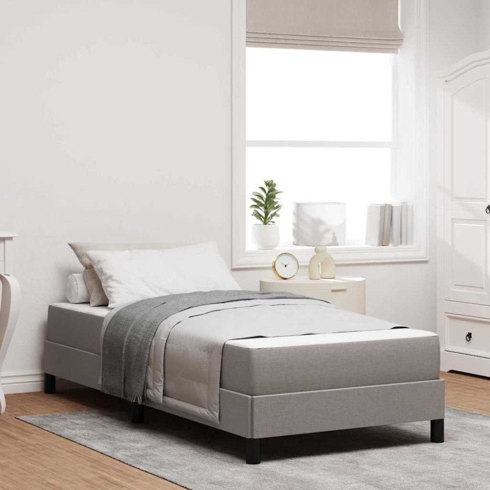 vidaXL Bäddfjäder med madrass Taupe 90 x 190 cm tyg