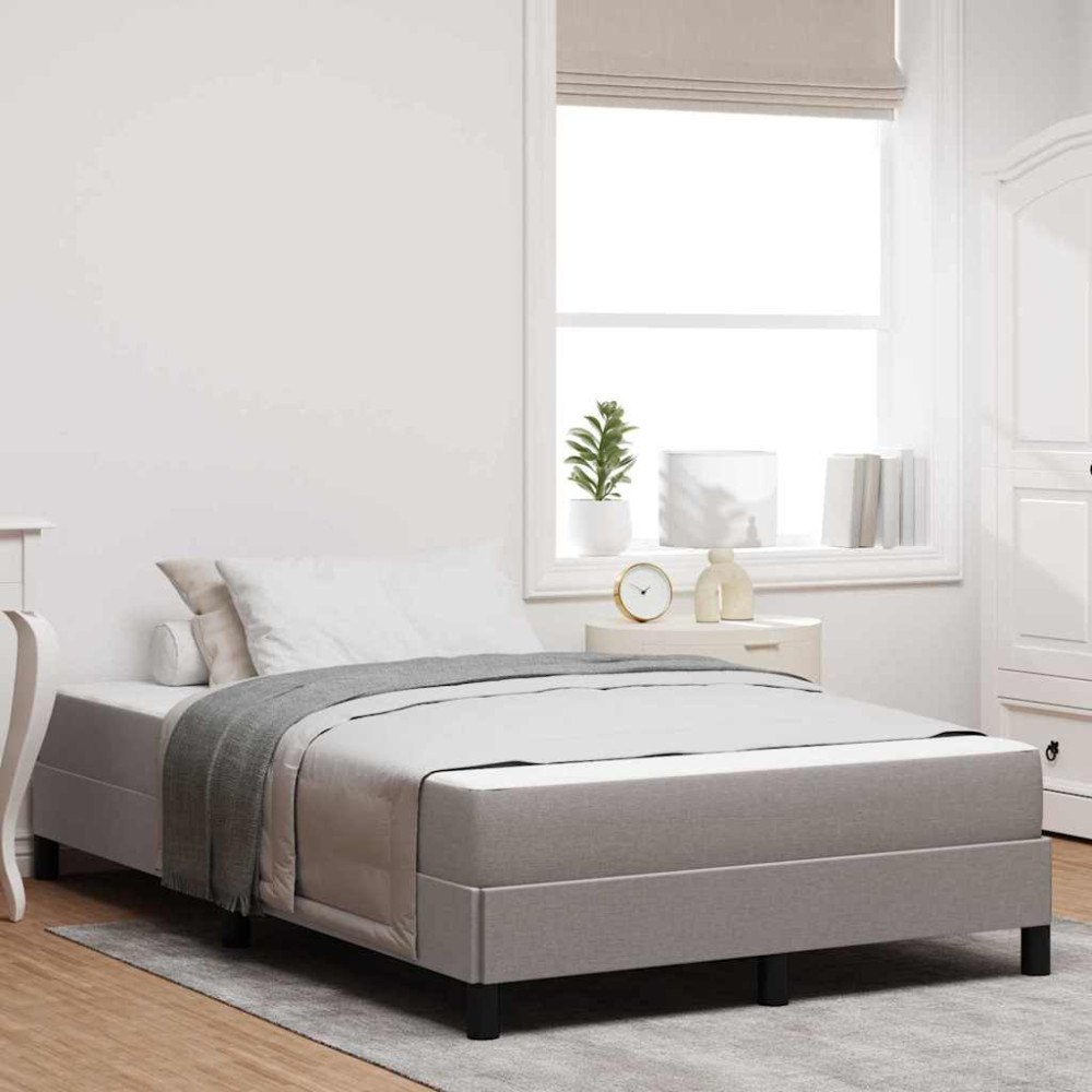 vidaXL Bäddfjäder med madrass Taupe 120 x 190 cm tyg