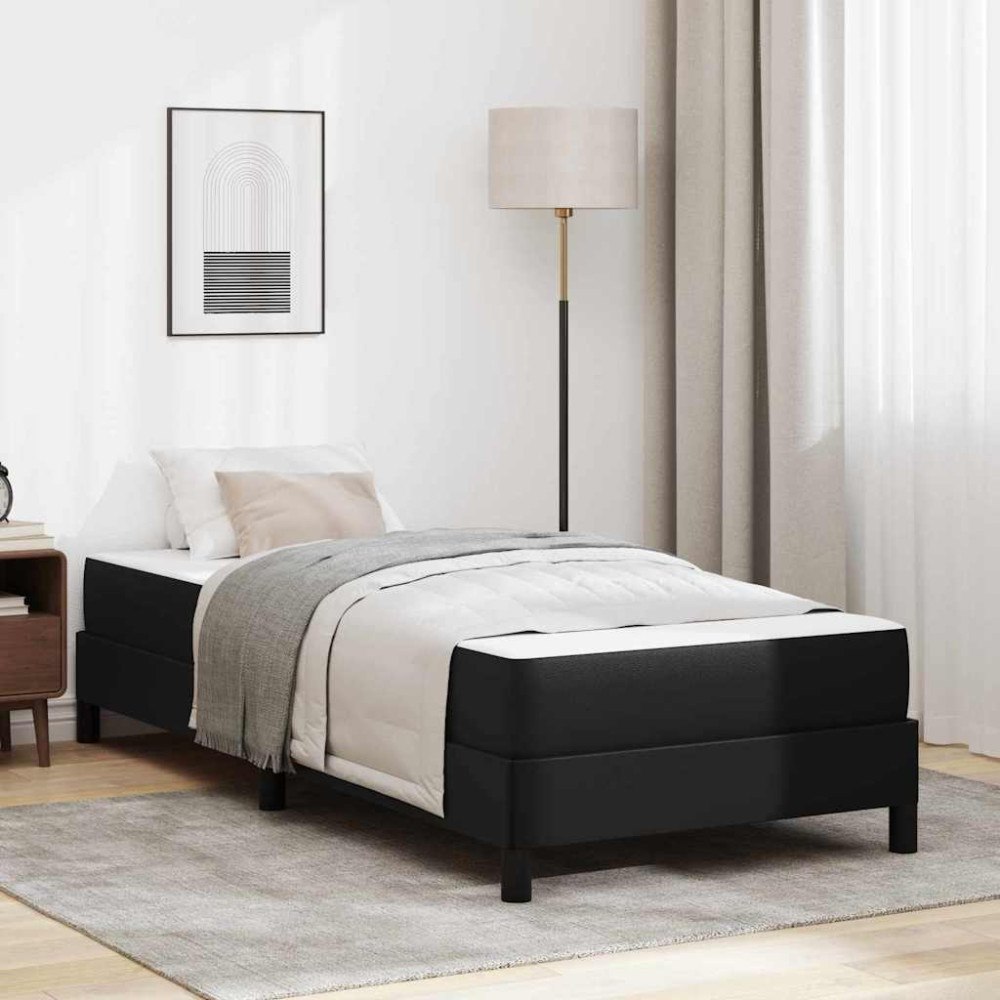 vidaXL Sängram med madrass Svart 80 x 200 cm tyg
