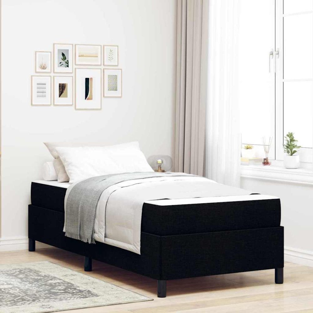 vidaXL Bäddfjäder Svart 90 x 200 cm tyg