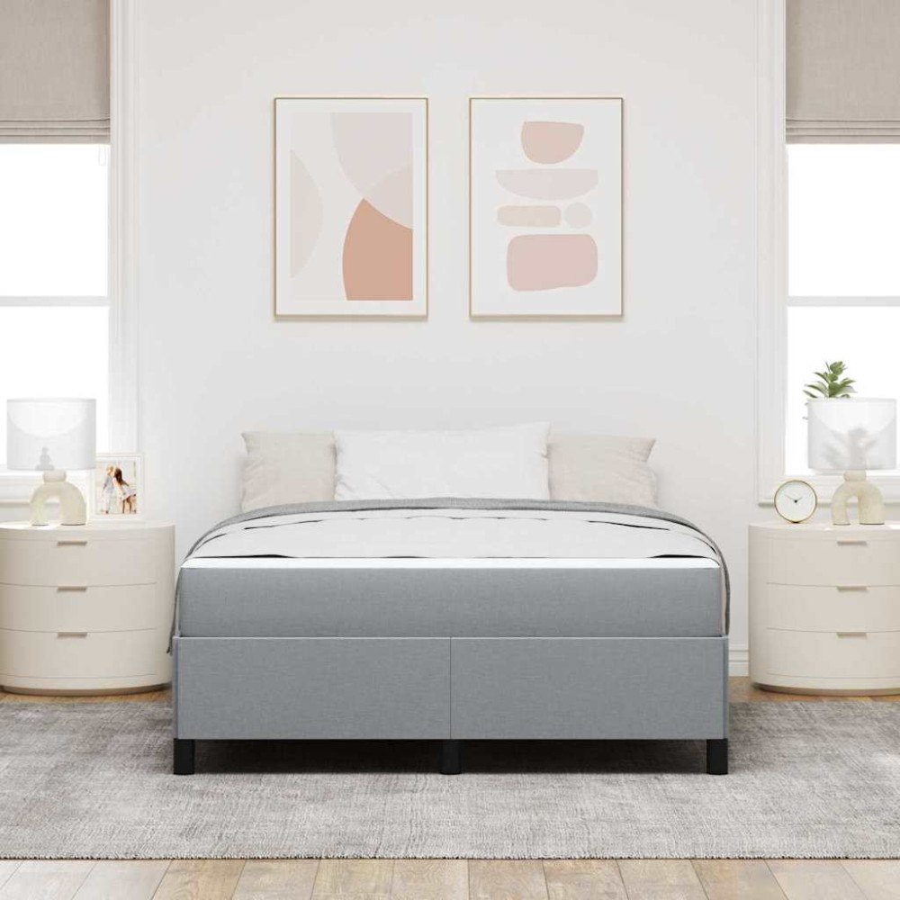 vidaXL Bäddfjäder Ljusgrå 140 x 200 cm tyg