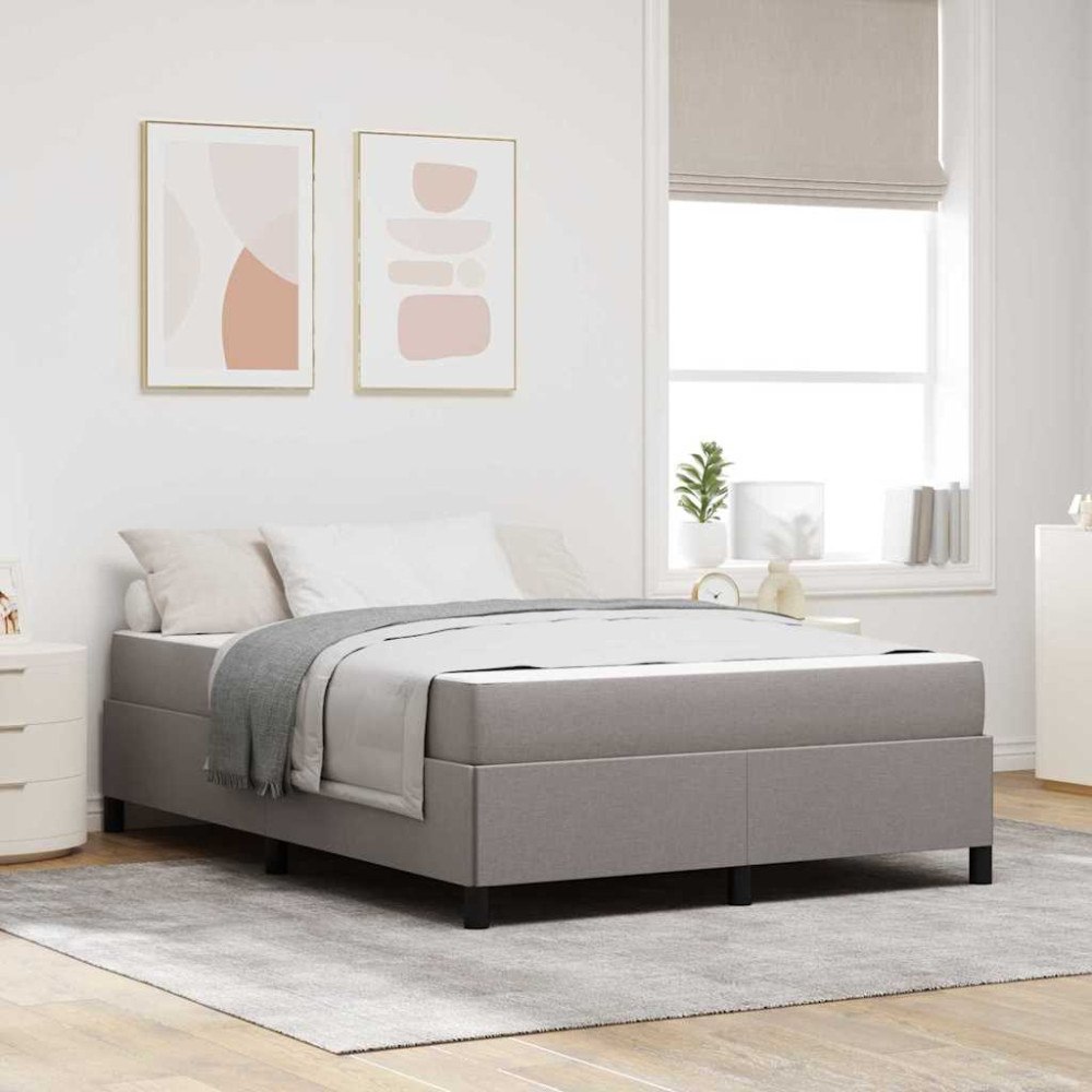 vidaXL Bäddfjäder Taupe 160 x 200 cm tyg