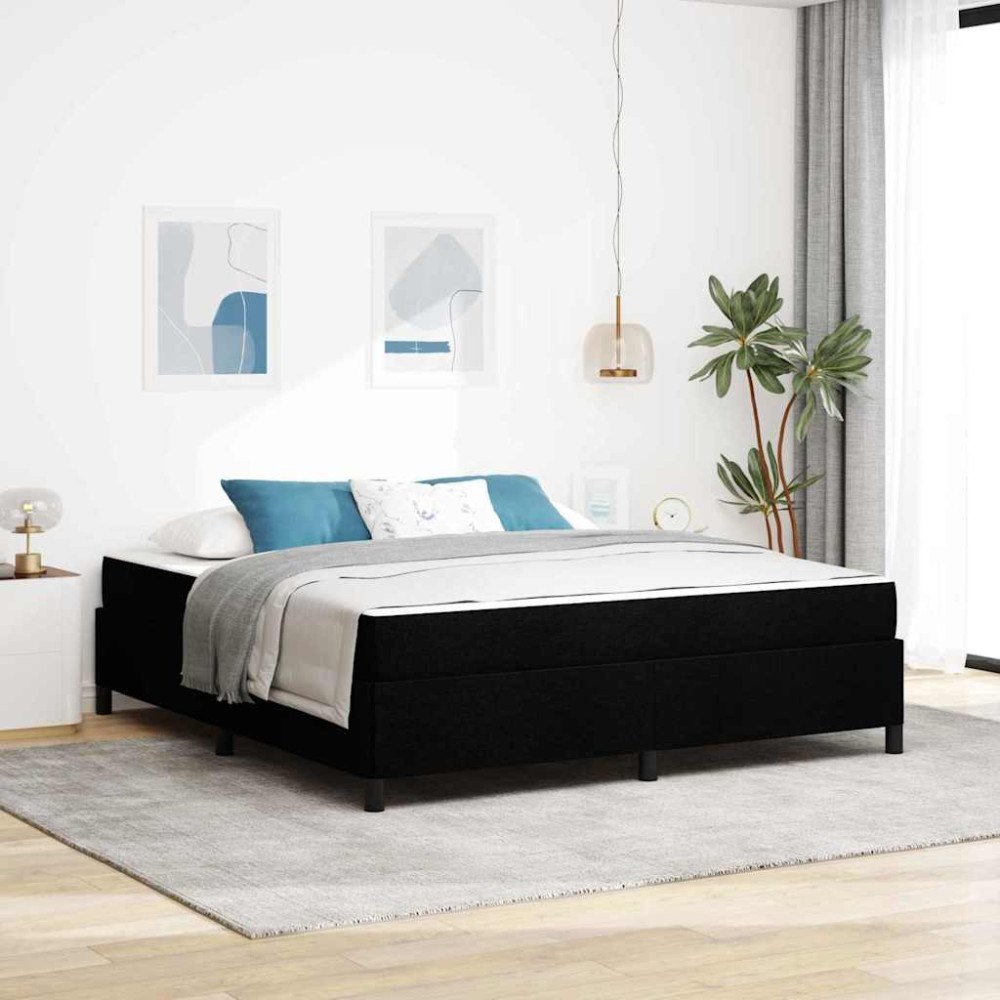 vidaXL Bäddfjäder Svart 180 x 200 cm tyg