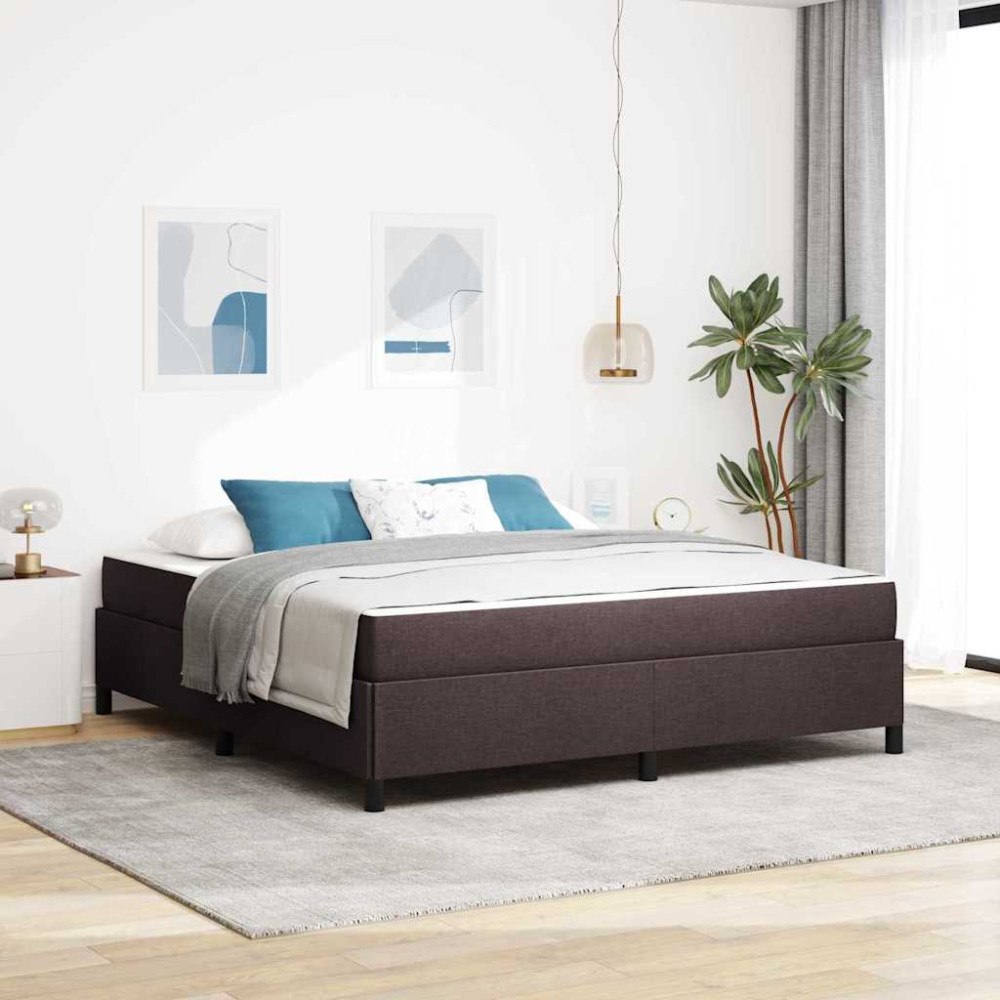 vidaXL Bäddfjäder Mörkbrun 180 x 200 cm tyg